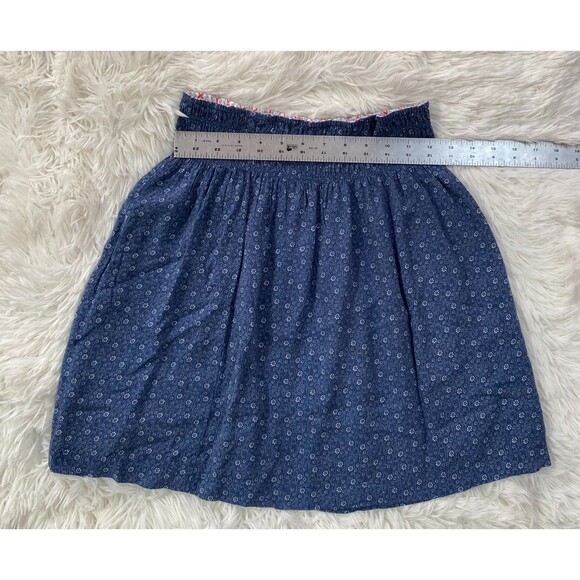 Reversible Skirt Red White Blue Flowers Size XS/S - Picture 4 of 6
